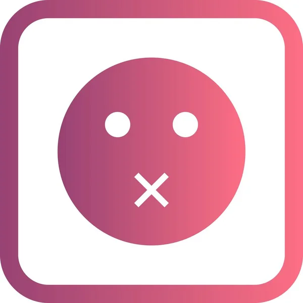 Иллюстрация Mute Emoji Icon — стоковое фото