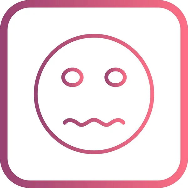 Ikona ilustracja nerwowy emotikon — Zdjęcie stockowe
