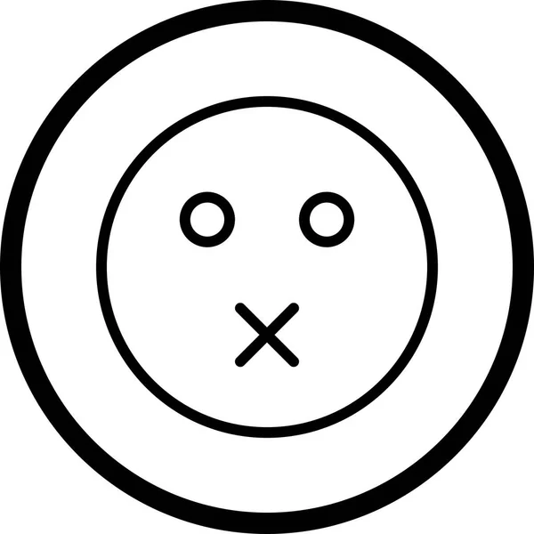 Illustrazione Icona Emoji Muta — Foto Stock