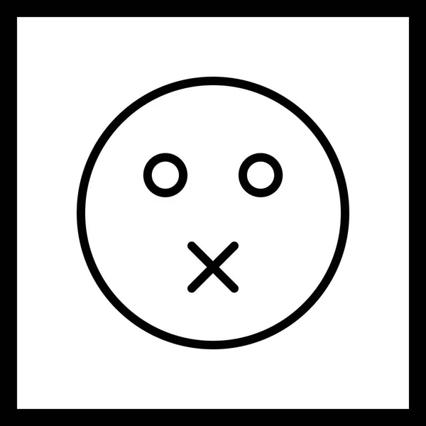 Illustrazione Icona Emoji Muta — Foto Stock