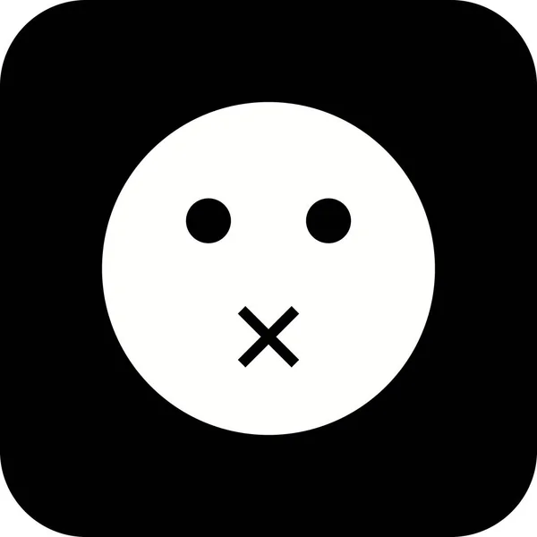 Illustratie Mute Emoji icoon — Stockfoto