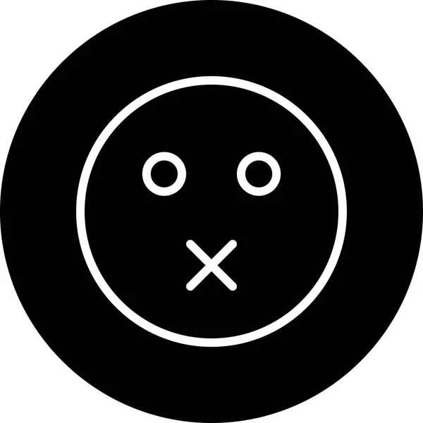 Illustratie Mute Emoji icoon — Stockfoto