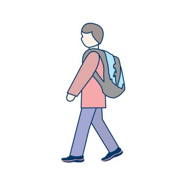 Illustration okul simgesi yürüyüş