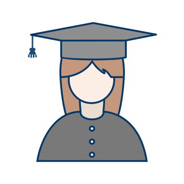 İllüstrasyon kadın öğrenci simgesi