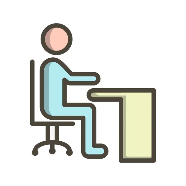 Illustration sitzt auf Schreibtischsymbol — Stockfoto