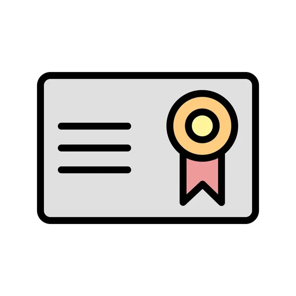 Certificado de Ilustración Vector Icono — Foto de Stock