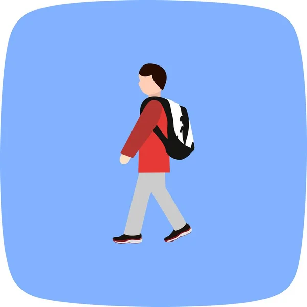 Ilustração Caminhando até o ícone da escola — Fotografia de Stock