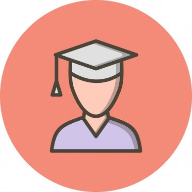 İllüstrasyon erkek öğrenci simgesi