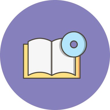 İllüstrasyon kitap DVD simgesi