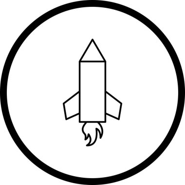 İllüstrasyon kalem roket simgesi