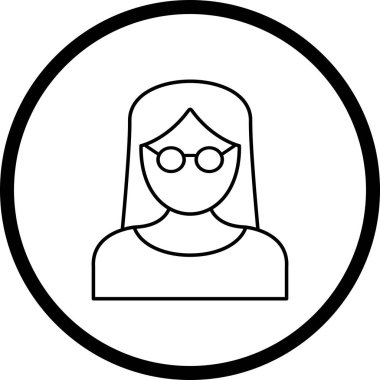 İllüstrasyon kadın bilim adamı simgesi 