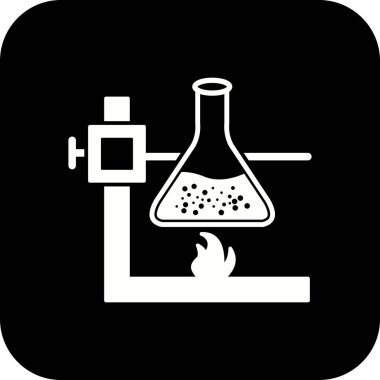İllüstrasyon yangın altında flask simgesi