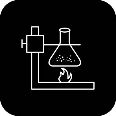 İllüstrasyon yangın altında flask simgesi