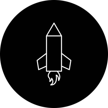 İllüstrasyon kalem roket simgesi