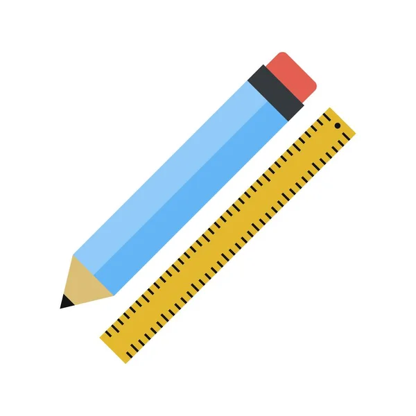 Ilustracja ołówek & ikona linijki — Zdjęcie stockowe