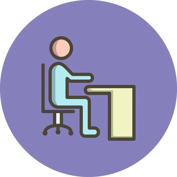 Illustration  Sitting on Desk Icon — Stock Photo, Image