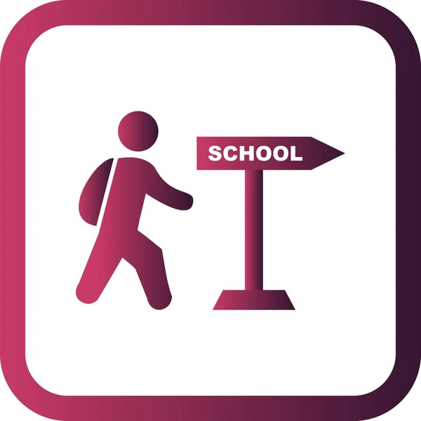 Illustration  Walking to School Icon — Stock Photo, Image