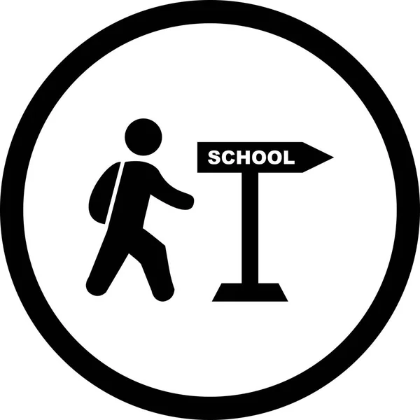 Ilustracja chodzenie do szkoły ikona — Zdjęcie stockowe