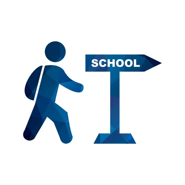 Иллюстрация Walking to School Icon — стоковое фото