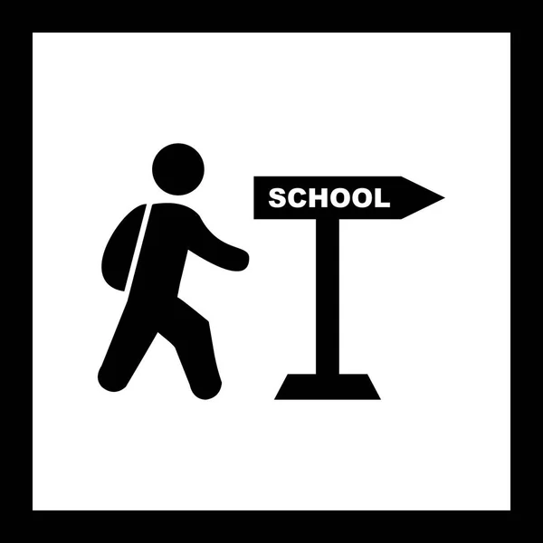 Illusztráció gyaloglás az iskolába ikon — Stock Fotó