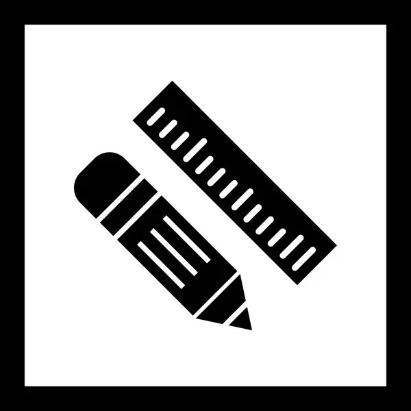 Illustration  Pencil & Ruler Icon — Stock Photo, Image