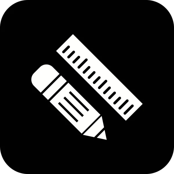 Illustration Bleistift & Lineal-Symbol — Stockfoto