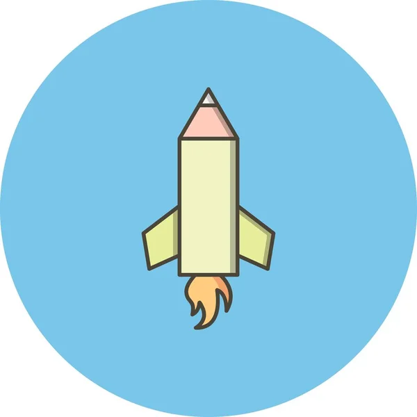 Ilustração Lápis Rocket Icon — Fotografia de Stock