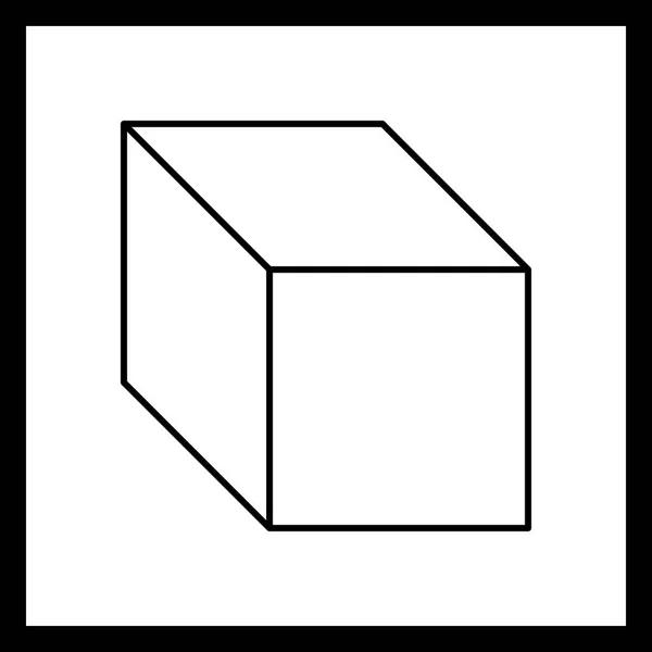 Icono del Cubo de Ilustración — Foto de Stock