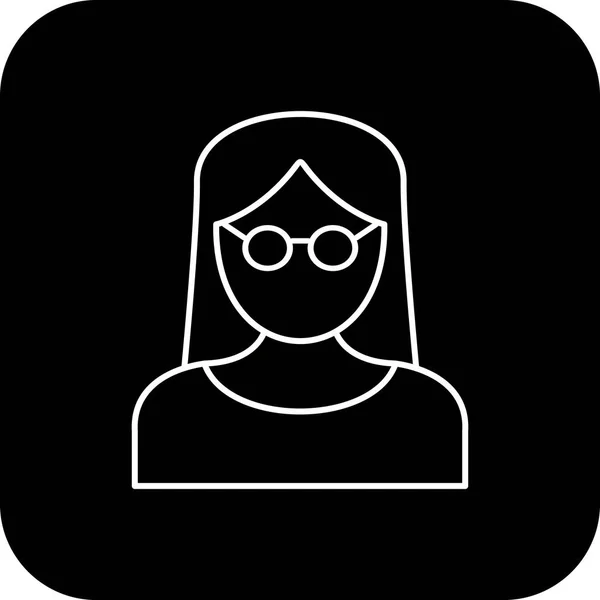 Ilustrace – ikona ženského vědce — Stock fotografie