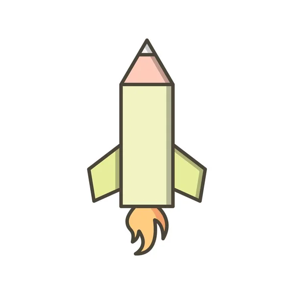 Ilustrace ikona raketových tužek — Stock fotografie