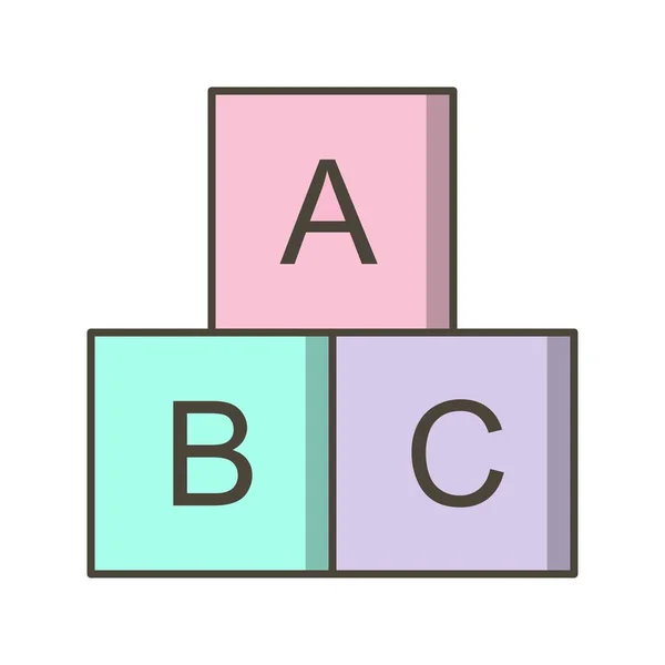 Abbildung abc cubes icon — Stockfoto
