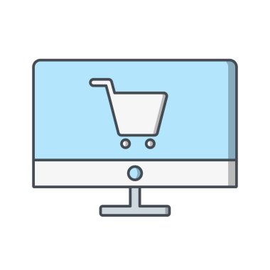 İllüstrasyon online alışveriş simgesi