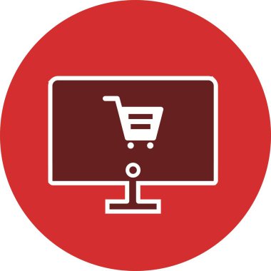 İllüstrasyon online alışveriş simgesi
