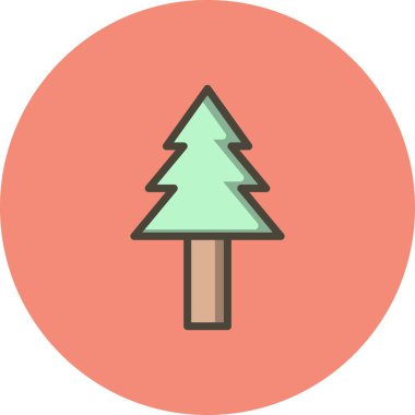 İllüstrasyon çam ağacı simgesi   