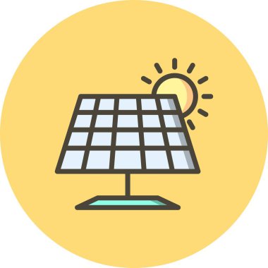 İllüstrasyon güneş paneli simgesi