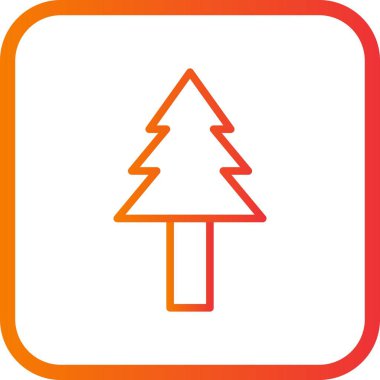 İllüstrasyon çam ağacı simgesi   