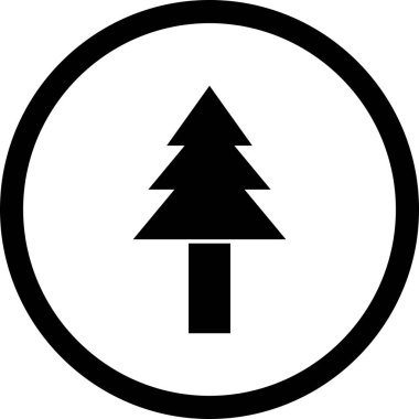 İllüstrasyon çam ağacı simgesi   