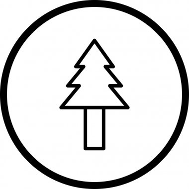 İllüstrasyon çam ağacı simgesi   