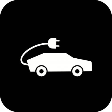 İllüstrasyon elektrikli araba simgesi