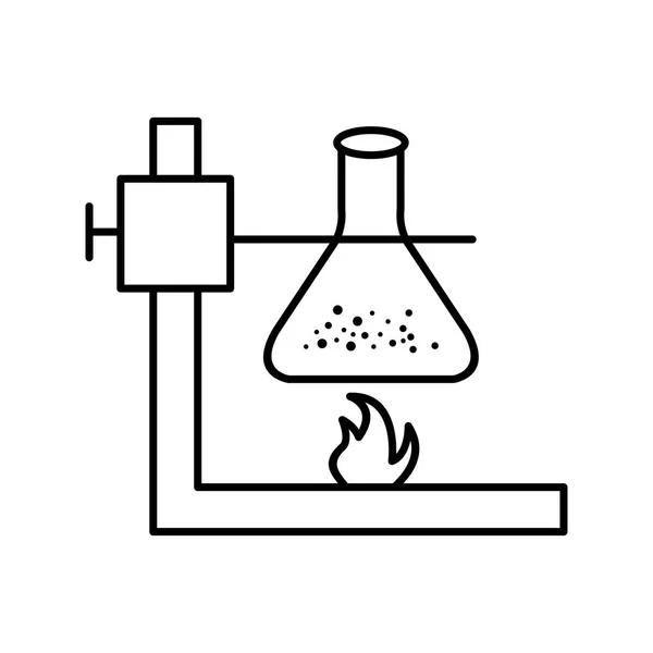 İllüstrasyon yangın altında flask simgesi — Stok fotoğraf