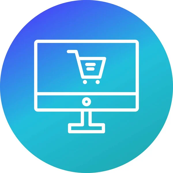 İllüstrasyon online alışveriş simgesi — Stok fotoğraf