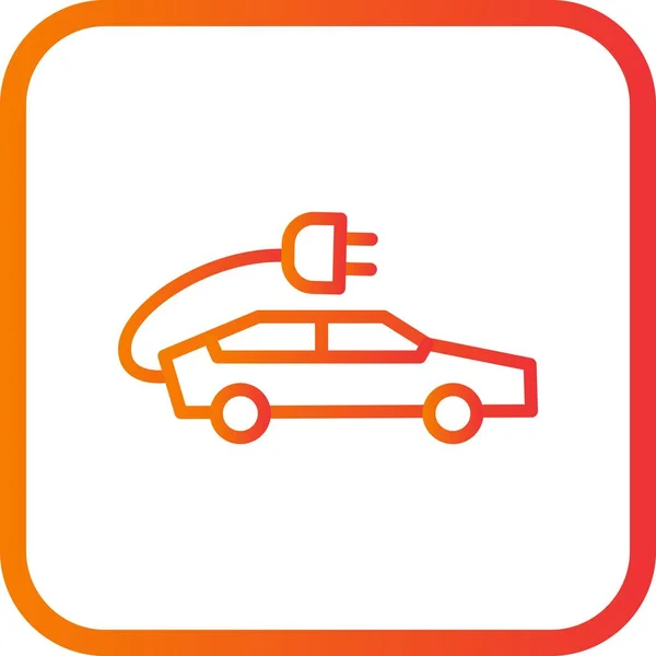 Illustration  Electric Car Icon — Stock Photo, Image