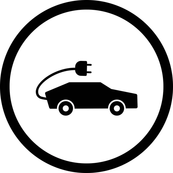 İllüstrasyon elektrikli araba simgesi — Stok fotoğraf