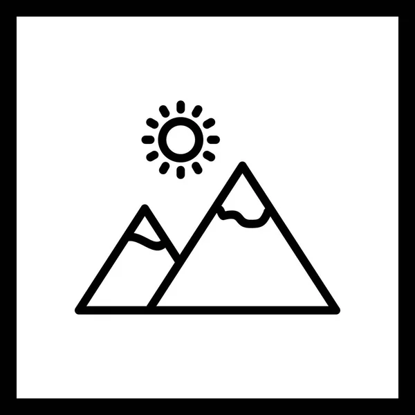 Ilustrace hory s ikonou slunce — Stock fotografie