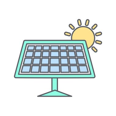 İllüstrasyon güneş paneli simgesi