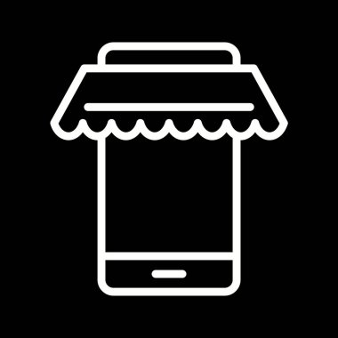 İllüstrasyon online alışveriş simgesi