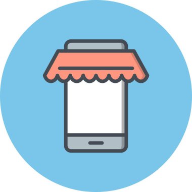 İllüstrasyon online alışveriş simgesi