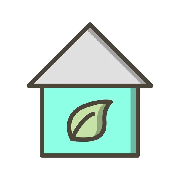 Ilustracja eko Home Icon — Zdjęcie stockowe