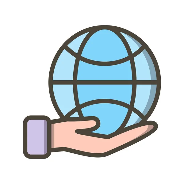 Illustration Earth on hand Icon — Stock Photo, Image
