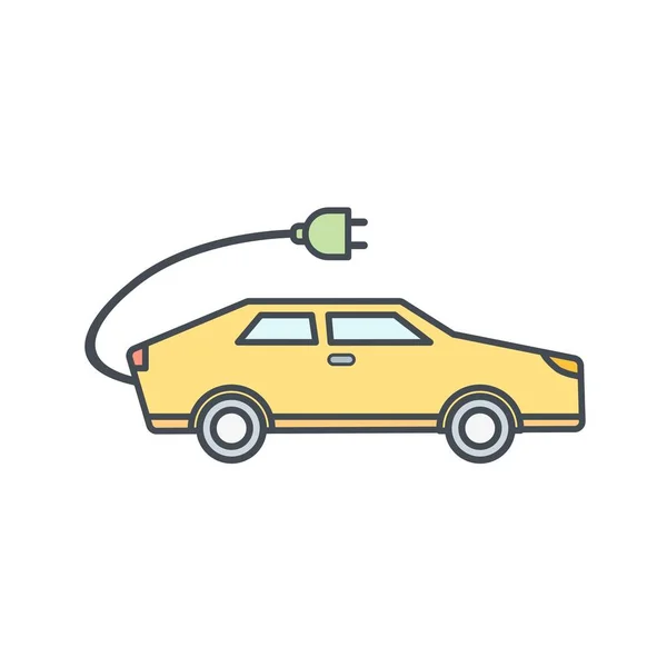 İllüstrasyon elektrikli araba simgesi — Stok fotoğraf